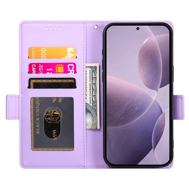 Funda de cuero esmerilado con hebilla lateral magnética para Redmi K80/K80 Pro (morado)