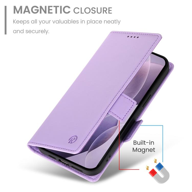 Funda de cuero esmerilado con hebilla lateral magnética para Redmi K80/K80 Pro (morado)