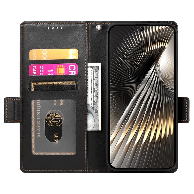 Funda de cuero esmerilado con hebilla lateral magnética para Redmi Turbo 4 Pro / Xiaomi Poco F7 (negro)