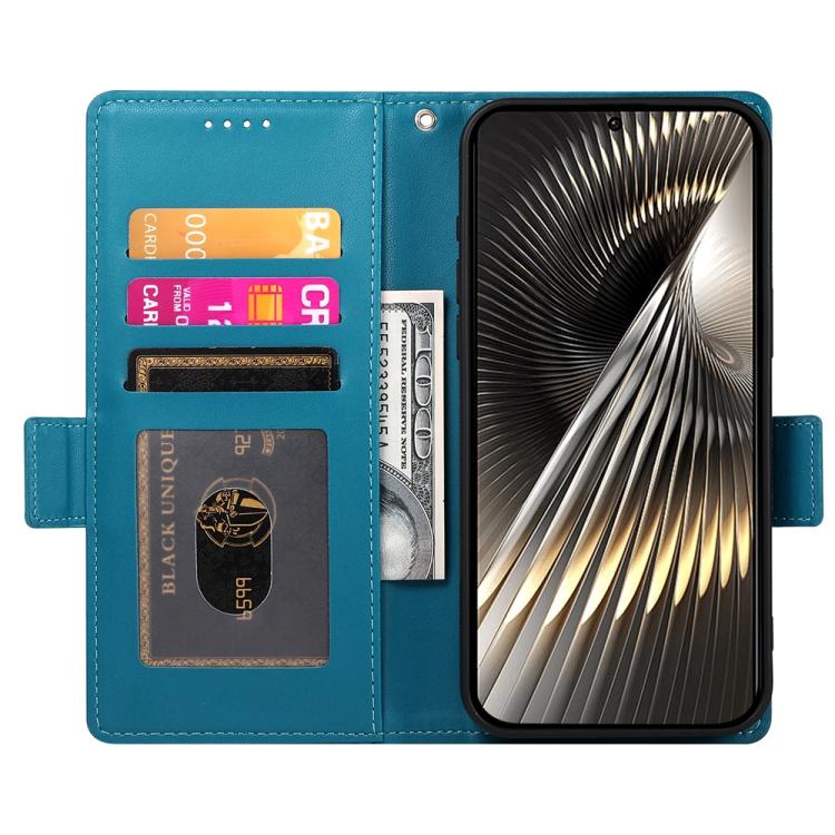 Funda de cuero esmerilado con hebilla lateral magnética para Redmi Turbo 4 Pro / Xiaomi Poco F7 (azul)