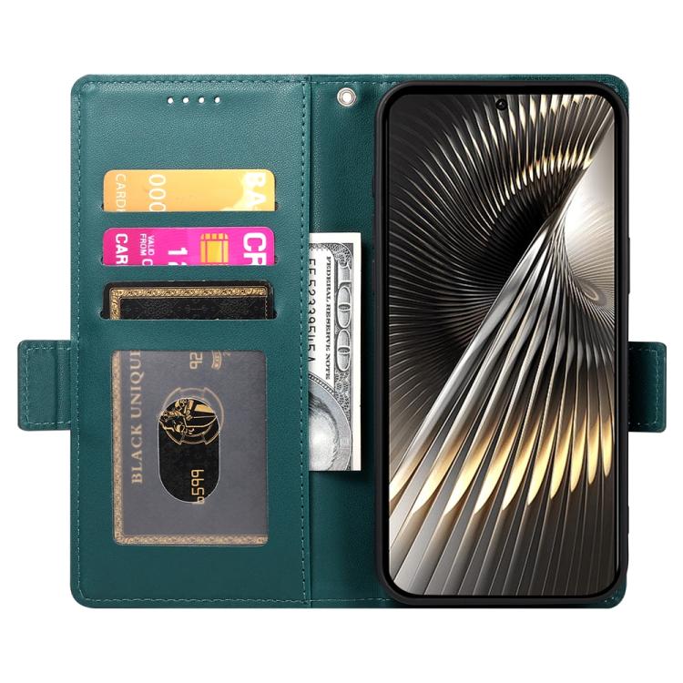 Funda de cuero esmerilado con hebilla lateral magnética para Redmi Turbo 4 Pro / Xiaomi Poco F7 (verde oscuro)