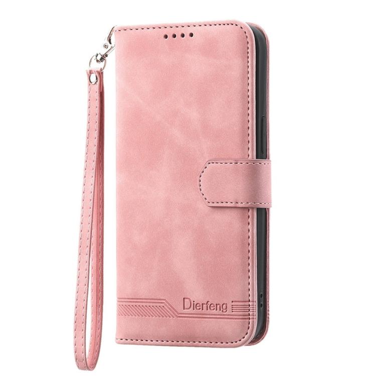 Funda híbrida de TPU y cuero sintético Dierfeng Dream Line para Redmi K80/K80 Pro (rosa)