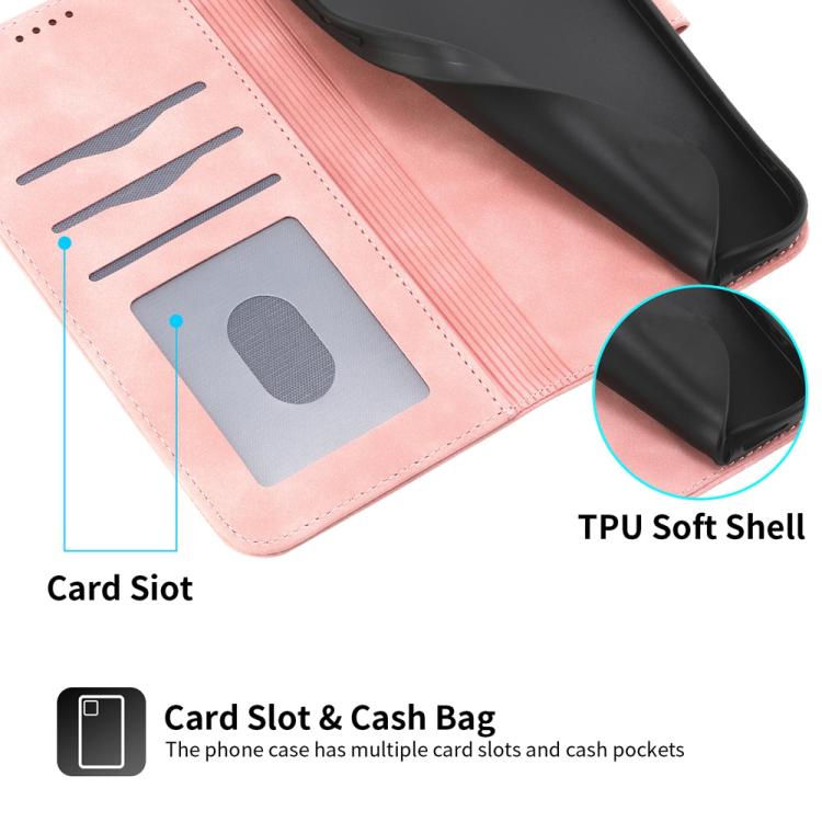 Funda híbrida de TPU y cuero sintético Dierfeng Dream Line para Redmi K80/K80 Pro (rosa)