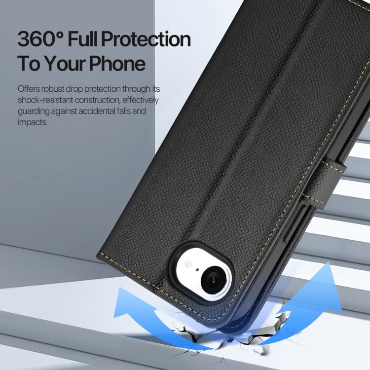 Funda para Teléfono Dux Ducis Lawa Series 2 En 1 para iPhone 16E con Cremallera Desmontable Magsafe y Cordón (Negro)