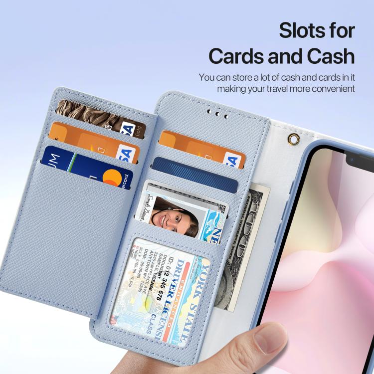Funda para Teléfono Dux Ducis Lawa Series 2 En 1 para iPhone 16E con Cremallera Desmontable Magsafe y Cordón (Azul Claro)
