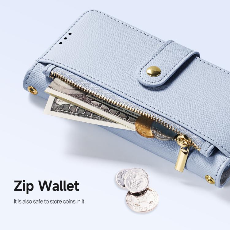 Funda para Teléfono Dux Ducis Lawa Series 2 En 1 para iPhone 16E con Cremallera Desmontable Magsafe y Cordón (Azul Claro)