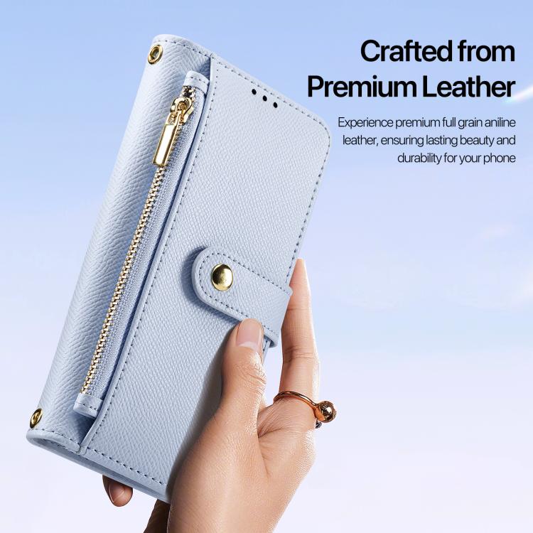 Funda para Teléfono Dux Ducis Lawa Series 2 En 1 para iPhone 16E con Cremallera Desmontable Magsafe y Cordón (Azul Claro)