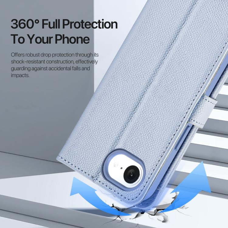 Funda para Teléfono Dux Ducis Lawa Series 2 En 1 para iPhone 16E con Cremallera Desmontable Magsafe y Cordón (Azul Claro)