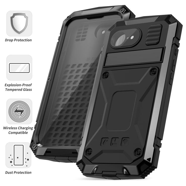 Funda para iPhone 16E R-Just Life Resistente al Agua Polvo Golpes (Negra)