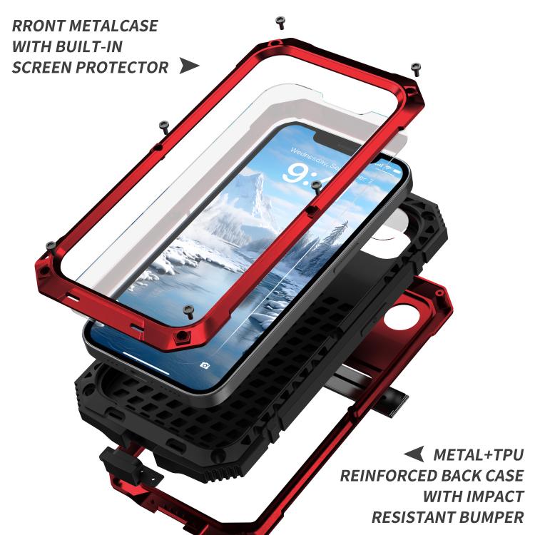 Funda para iPhone 16E R-Just Life Resistente al Agua, al Polvo y a Los Golpes (Roja)