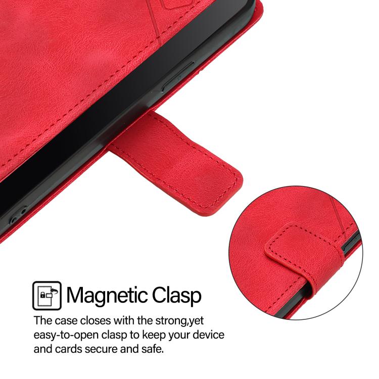 Funda de piel con relieve para Samsung Galaxy M56 5G (roja)