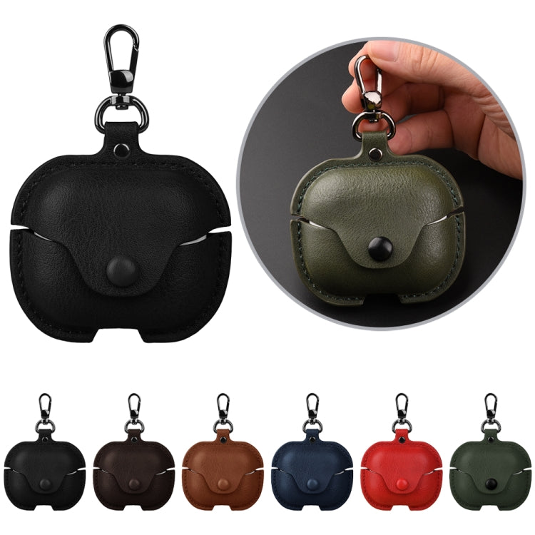 Funda Protectora de Cuero para Auriculares Bluetooth Samsung Galaxy Buds 3 Business con Gancho (Negro)