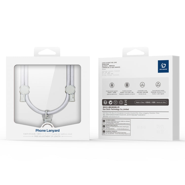 Correa para cuello cruzada Dux Ducis Plaz con cordón antipérdida para teléfono (Gris)