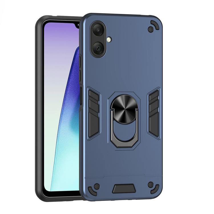 Funda de metal con anillo de metal a prueba de golpes para Samsung Galaxy A07 4G (azul)