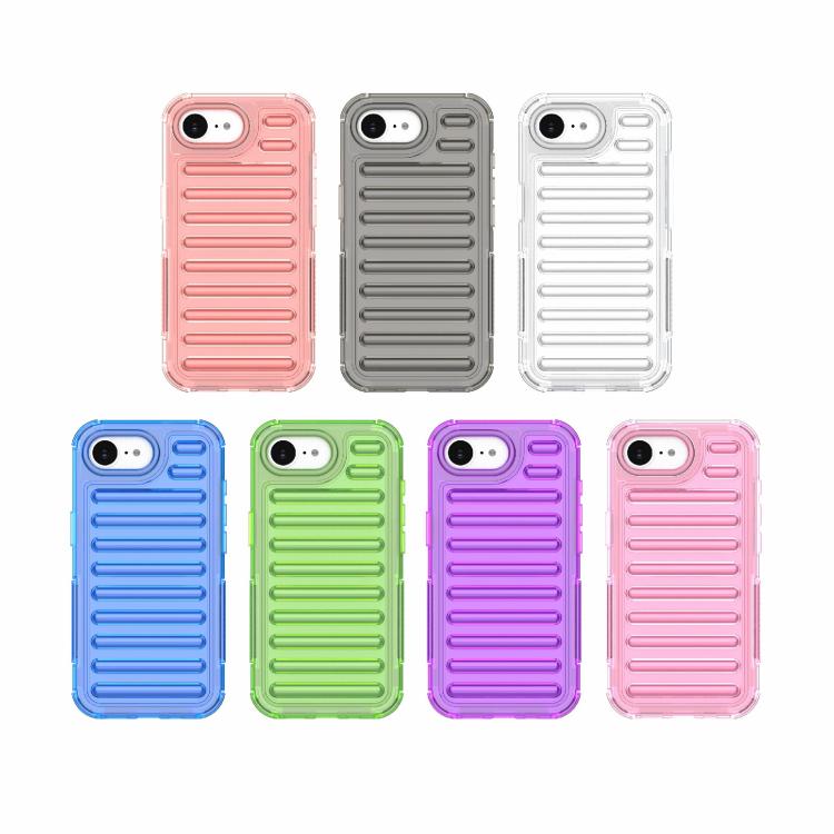 Funda híbrida de TPU y PC con airbag de alta transparencia para iPhone 16e (rojo melocotón)