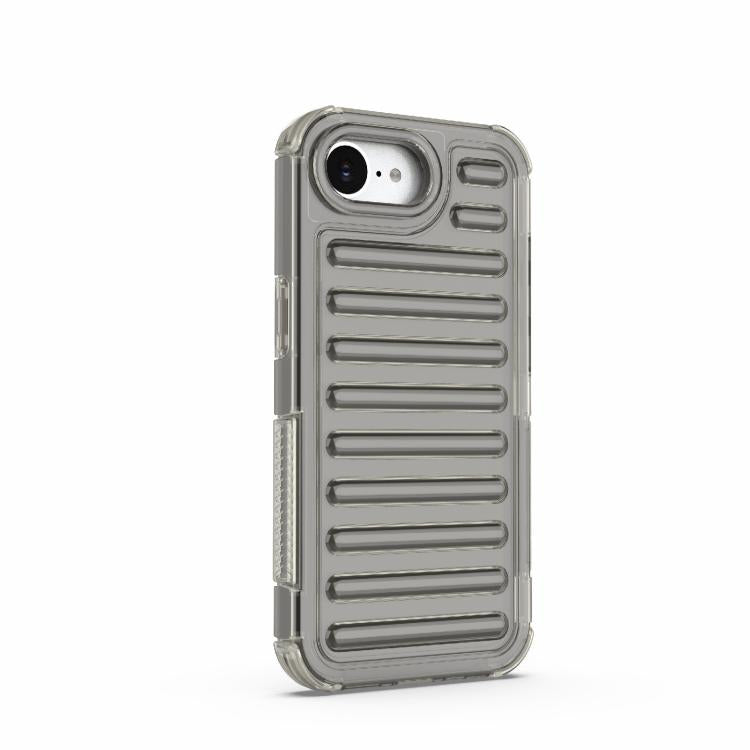 Funda híbrida de TPU y PC con airbag de alta transparencia para iPhone 16e (negro transparente)