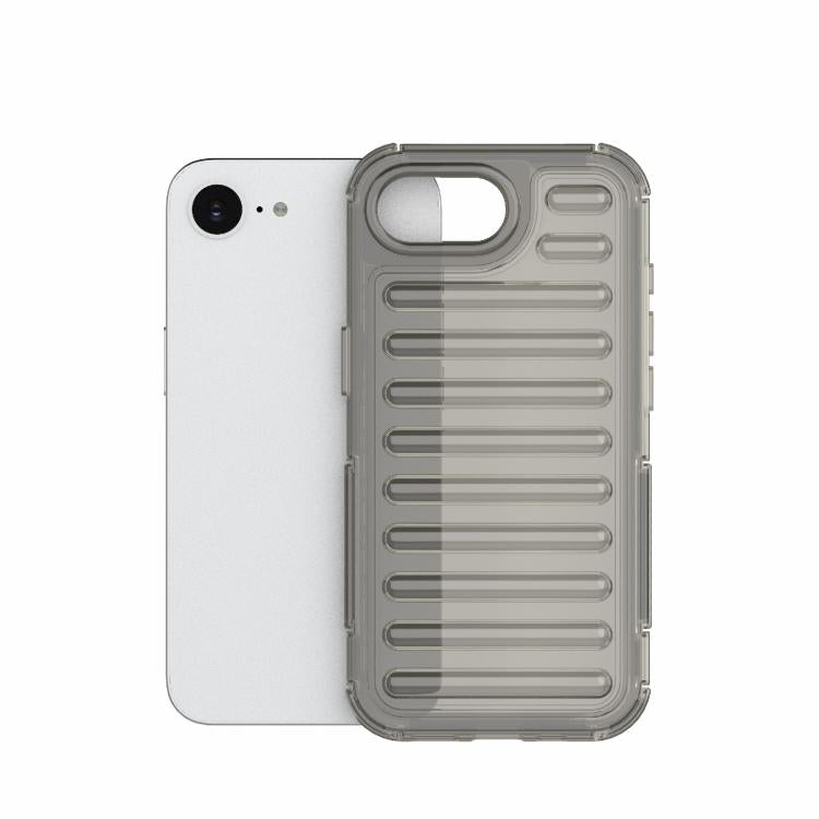 Funda híbrida de TPU y PC con airbag de alta transparencia para iPhone 16e (negro transparente)