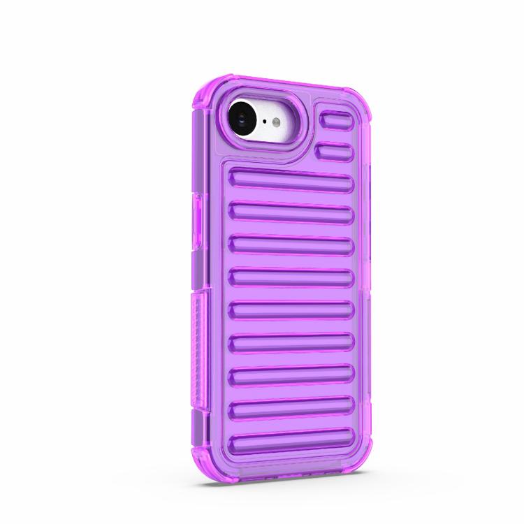 Funda híbrida de TPU y PC con airbag de alta transparencia para iPhone 16e (morado transparente)