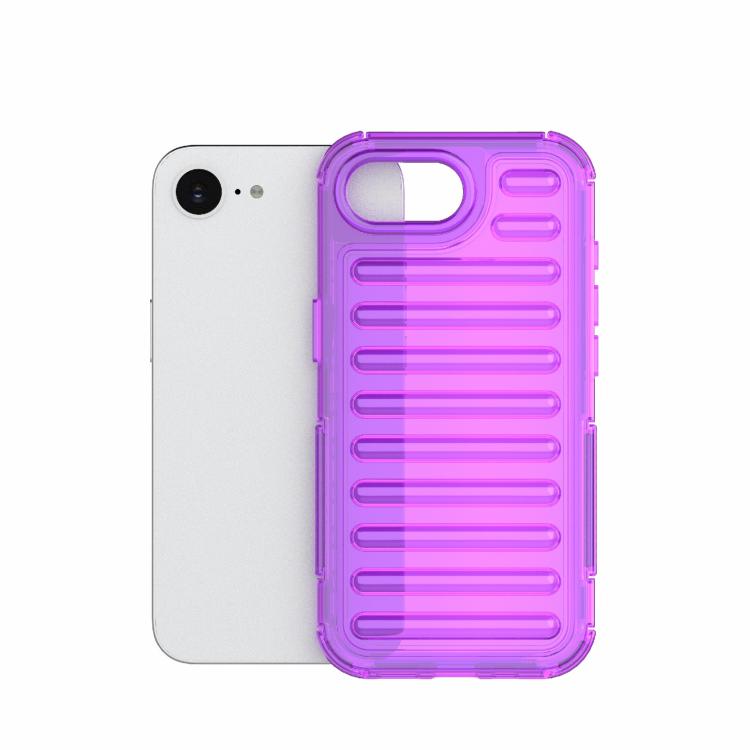 Funda híbrida de TPU y PC con airbag de alta transparencia para iPhone 16e (morado transparente)