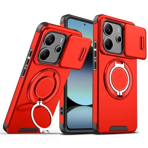 Funda para Redmi Note 14 4G con anillo deslizante de 164,84 mm (rojo)