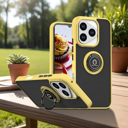 Funda de TPU + PC con anillo para Honor 400 Lite Global Q Shadow 1 Series (amarilla)