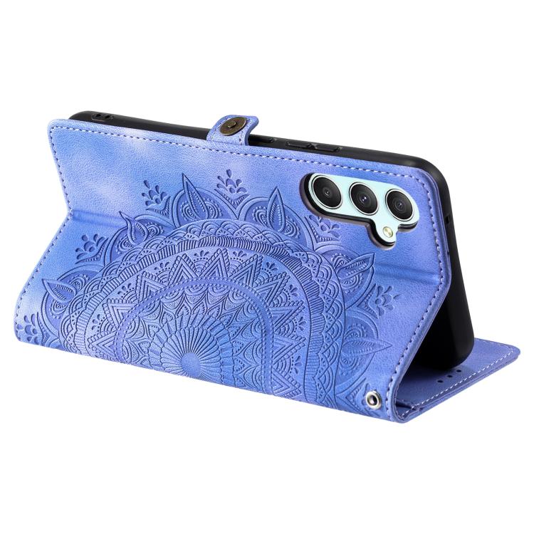 Funda de piel con relieve Totem para Samsung Galaxy S25 FE 5G (morado)