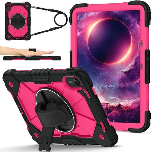 Funda híbrida de silicona con diseño de robot para Xiaomi Redmi Pad 2 11 2025 (negro, rosa y rojo)
