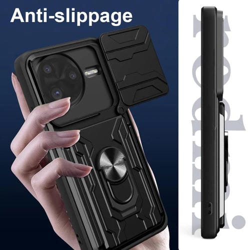 Funda deslizante de TPU y PC con ranura para tarjetas para Xiaomi Poco F7 Ultra (azul)