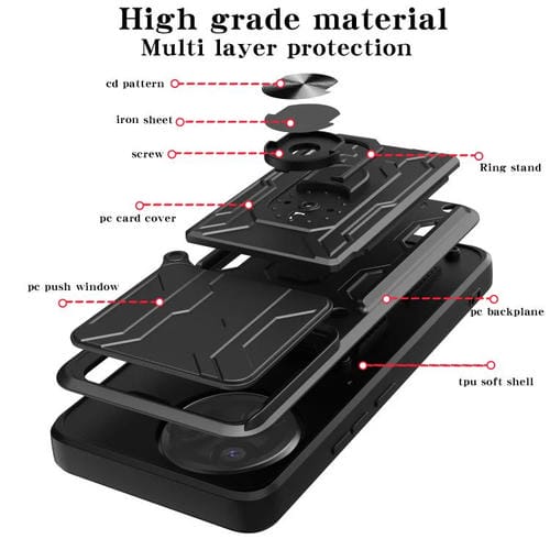 Funda deslizante de TPU y PC con ranura para tarjetas para Xiaomi Poco F7 Ultra (azul)