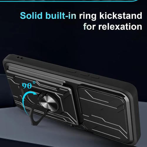 Funda deslizante de TPU y PC con ranura para tarjetas para Xiaomi Poco F7 Ultra (verde oscuro)