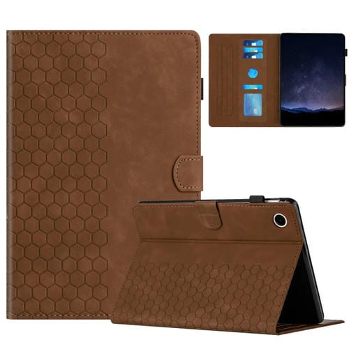Funda para Tablet Samsung Galaxy Tab A9+ Cuero Relieve Panal (Marrón)