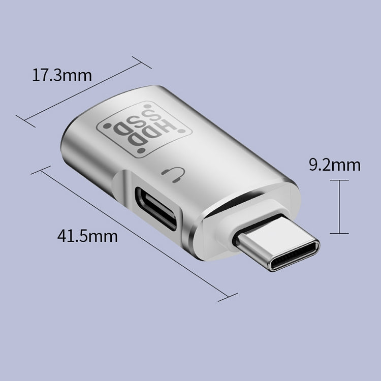 Adaptador Usb-C a Usb y Usb-C Otg compatible con Auriculares y Datos (Negro)