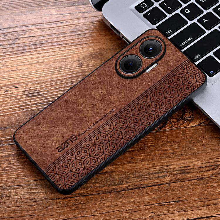 Funda AZNS con relieve 3D y tacto suave para Redmi Turbo 4 Pro (marrón)