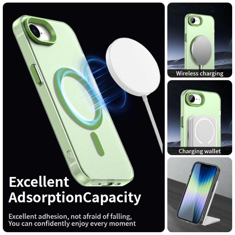 Funda híbrida TPU y PC con protección Magsafe Candy para iPhone 16E (Verde)