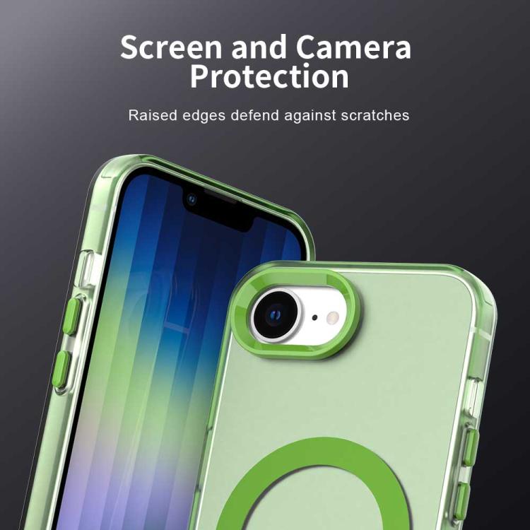 Funda híbrida TPU y PC con protección Magsafe Candy para iPhone 16E (Verde)