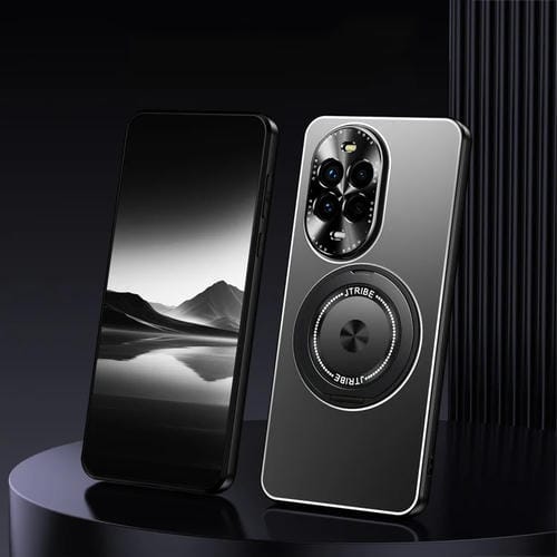 Funda de Metal Esmerilado con Soporte Giratorio para Huawei Nova 13 Pro (Negra)