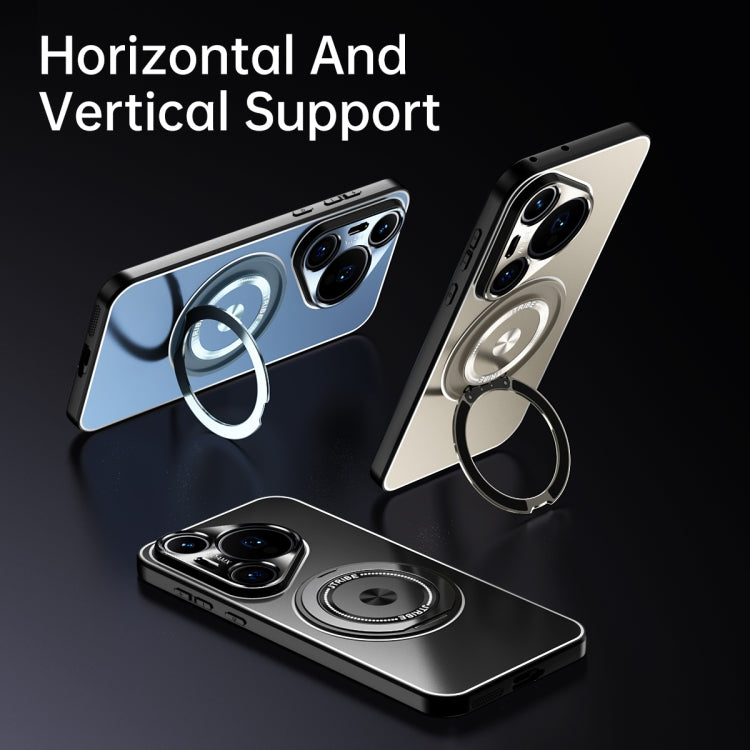 Funda de Metal Esmerilado con Soporte Giratorio para Huawei Nova 13 Pro (Negra)