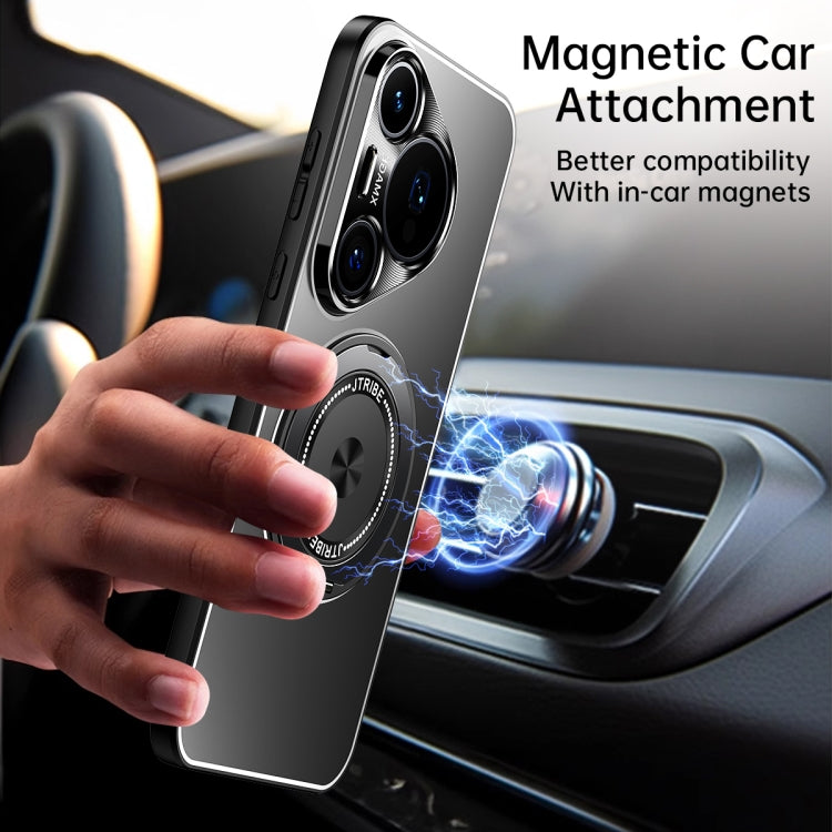 Funda de Metal Esmerilado con Soporte Giratorio para Huawei Nova 13 (Titanio)