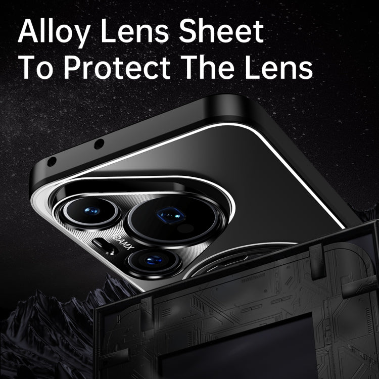 Funda de Metal Esmerilado con Soporte Giratorio para Huawei Nova 13 Pro (Negra)
