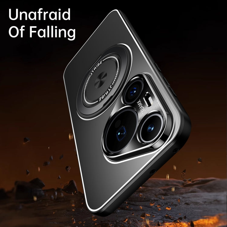 Funda de Metal Esmerilado con Soporte Giratorio para Huawei Nova 13 (Titanio)