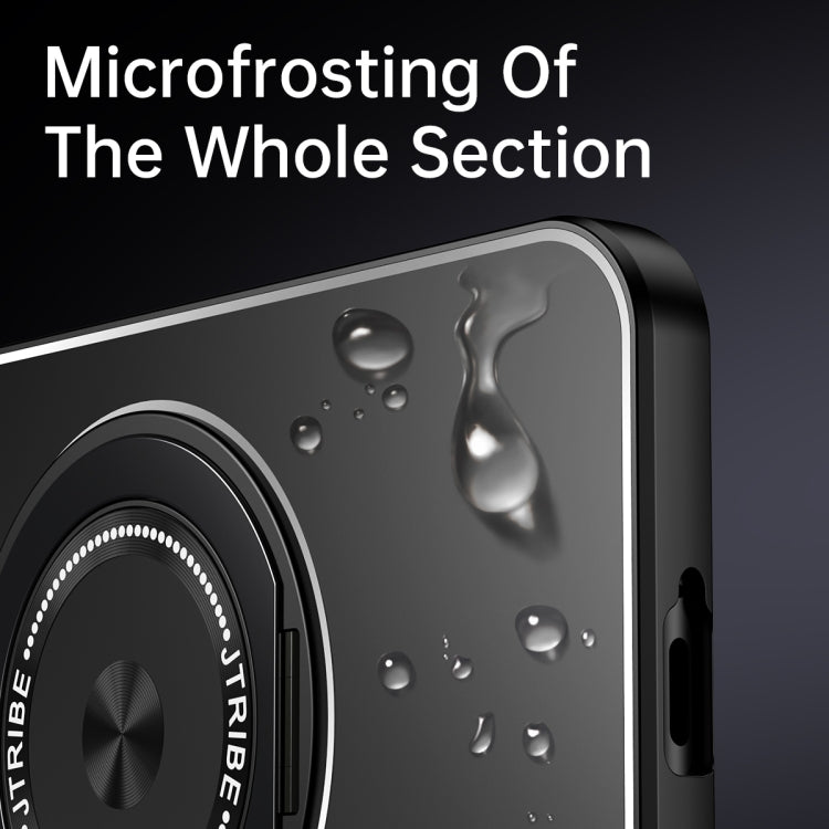 Funda de Metal Esmerilado con Soporte Giratorio para Huawei Nova 13 (Negro)