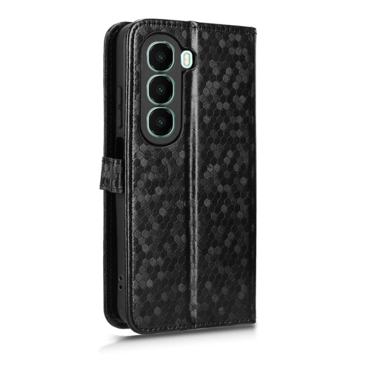 Funda de cuero con textura de puntos de panal para itel A95 5G (negra)