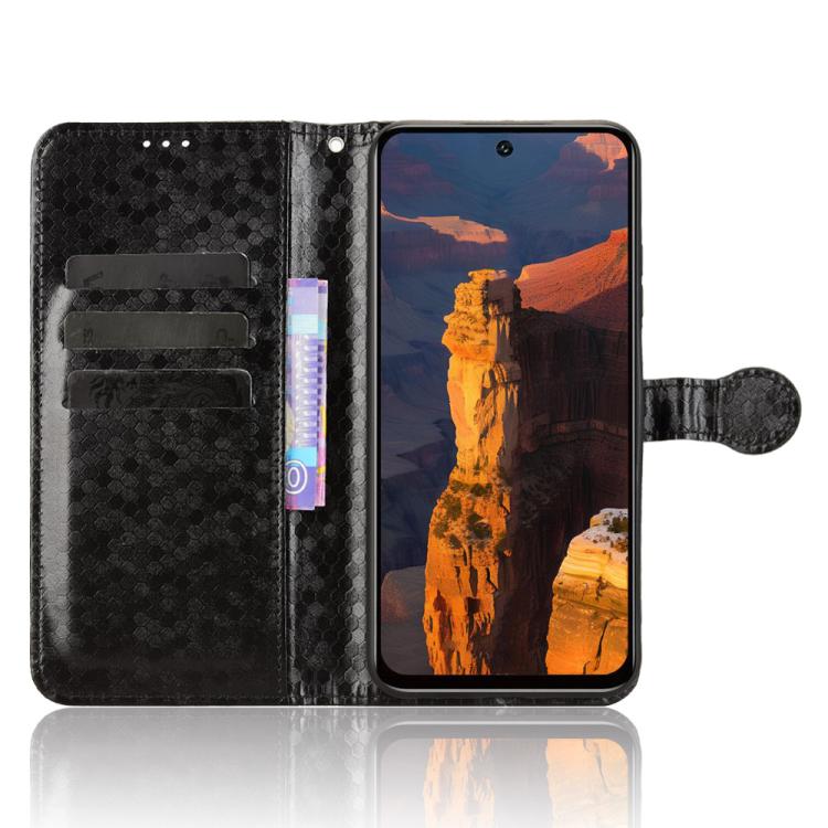 Funda de cuero con textura de puntos de panal para itel A95 5G (negra)