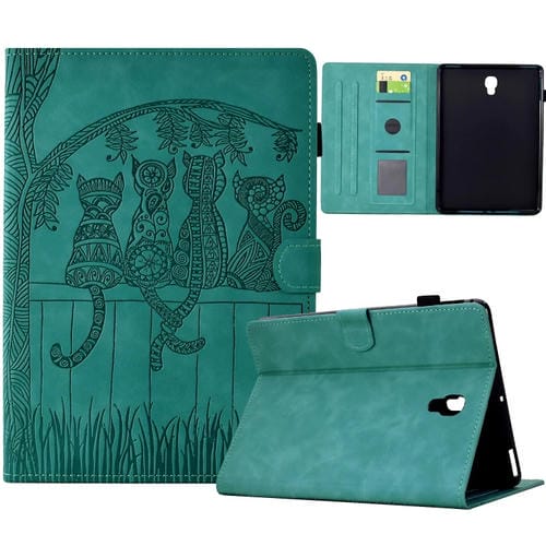 Funda para Tablet Samsung Galaxy Tab a 10.5 T590 Cuero Relieve Gatos (Azul Claro)