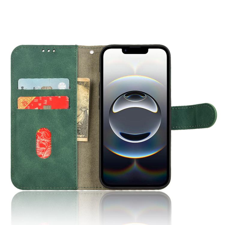 Funda de Cuero con Tapa Magnética para iPhone 16E (Verde)