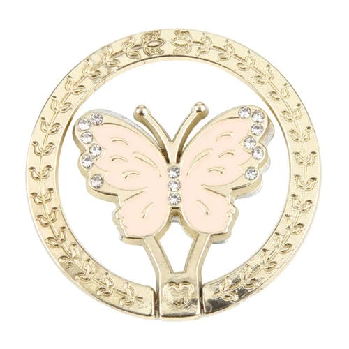 Soporte de Anillo para Teléfono Móvil de Metal Forma Mariposa (Rosa)