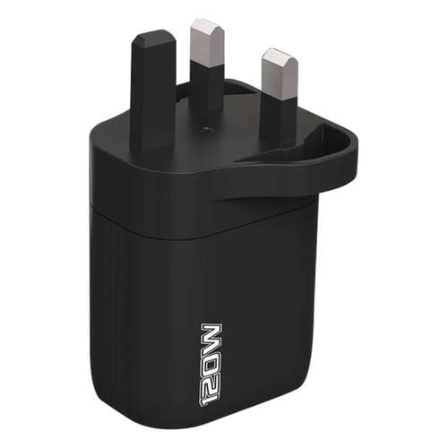 Cargador Rápido USB 120 W con Enchufe Británico (Negro)