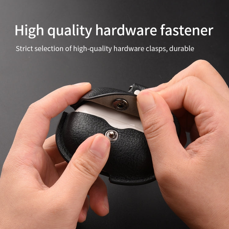 Funda Protectora de Cuero para Auriculares Realme Air 5 Pro con Gancho (Marrón Claro)