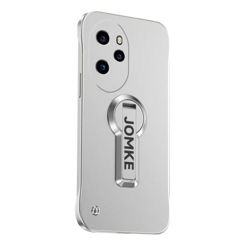 Estuche para Teléfono Honor 100 Pro con Soporte Giratorio 360° y Barniz para Hornear (Plateado)