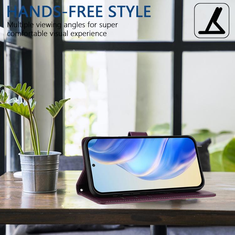 Funda de Cuero Rfid con Relieve en Panal para Huawei Nova 13/Nova 12 (Violeta)